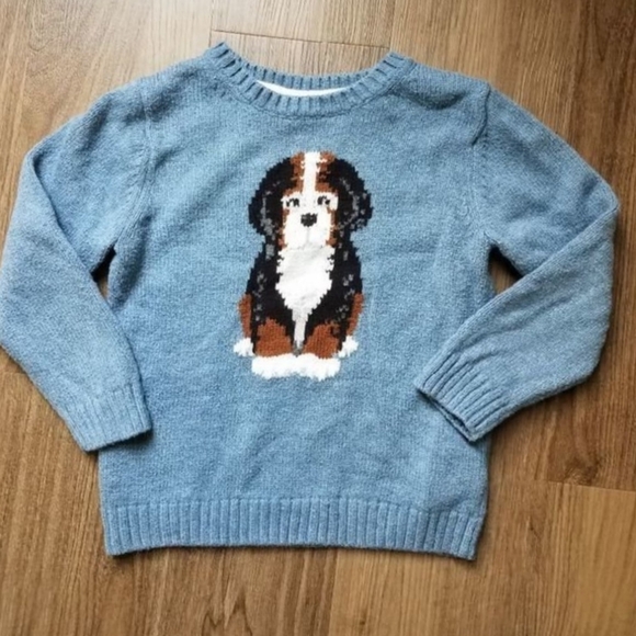 Janie and Jack "Best Friend" dog Sweater Size 18-24 months Color Slate Blue - Picture 2 of 7